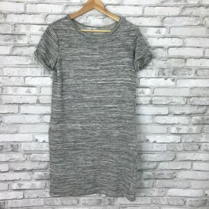 De Collection Dress Women XS Gray Short Sleeve Knit Sweatshirt Mini Pullover